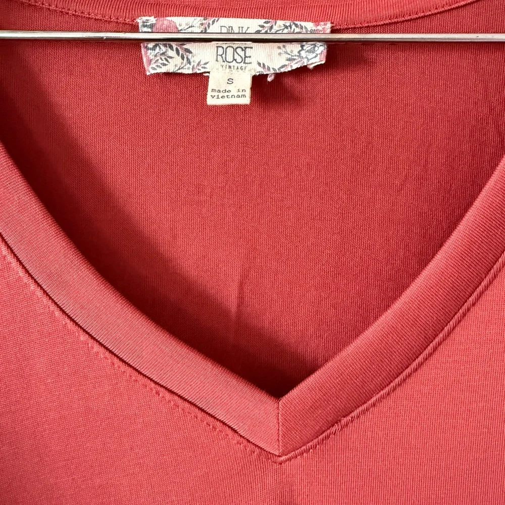 Red V-Neck Ruffle Sleeve Top - Picture 3 of 3